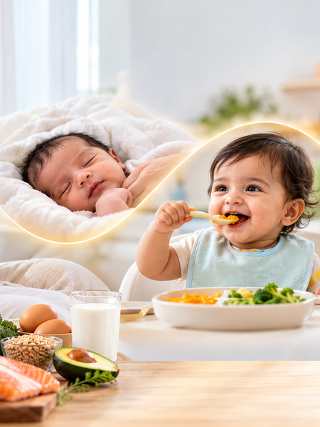 Indian mother and baby with healthy nutrition during the first 1000 days