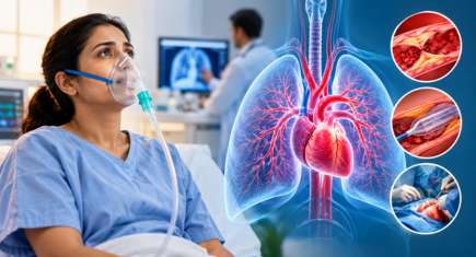 Pulmonary hypertension treatment showing heart and lung health