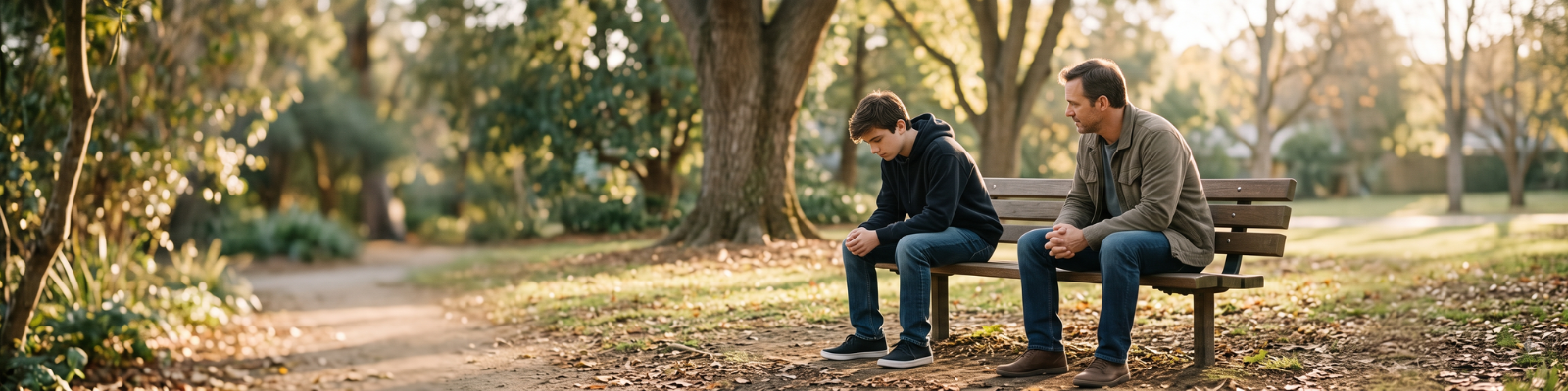 Parent supporting a teenager with mental health concerns