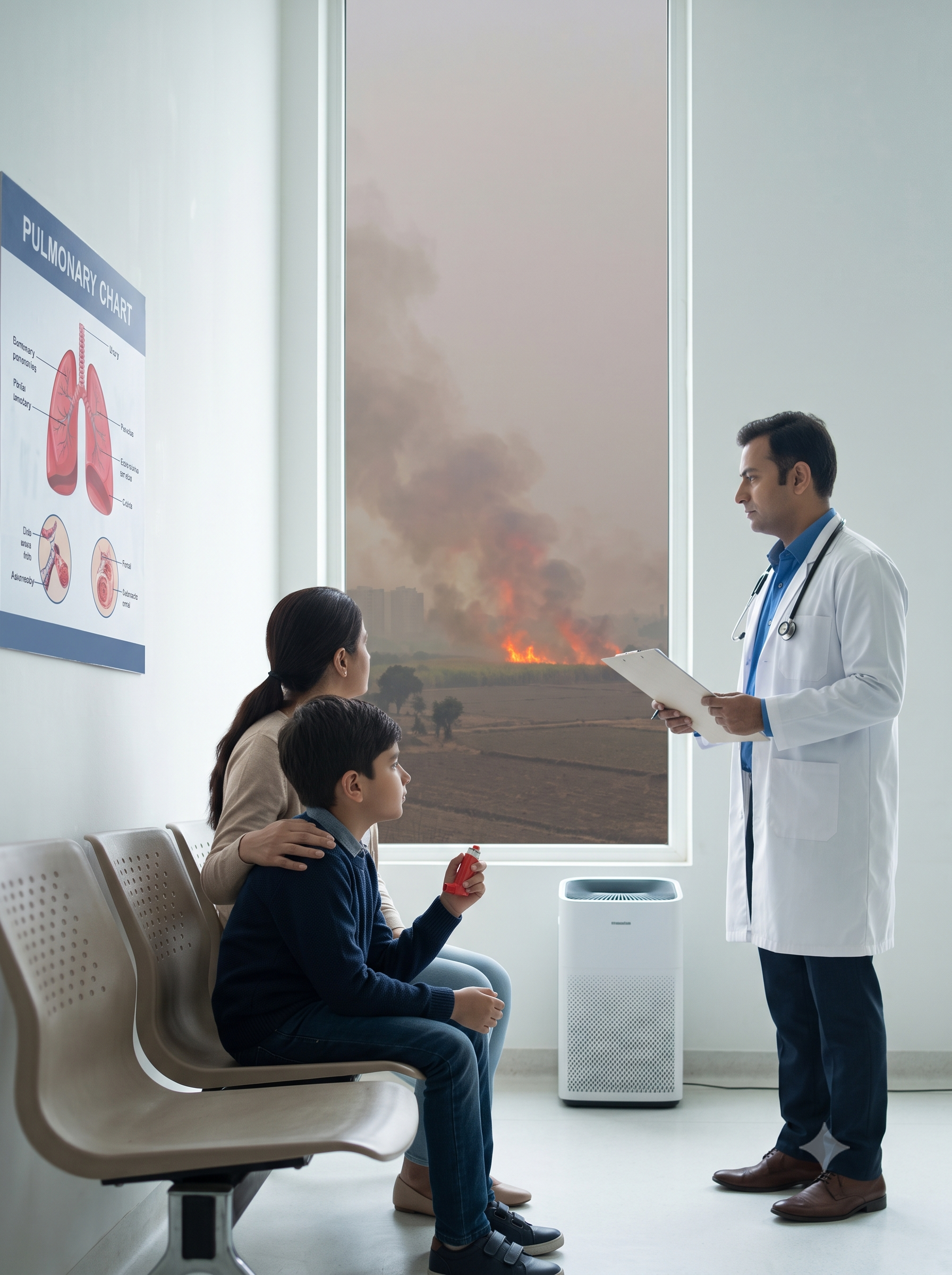 Winter asthma triggers in North India caused by pollution, fog and cold air