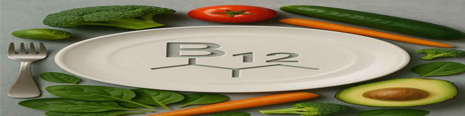 Visual of Vitamin B12 and plant-based foods, highlighting dietary gaps and B12 deficiency as a potential early warning sign of cancer