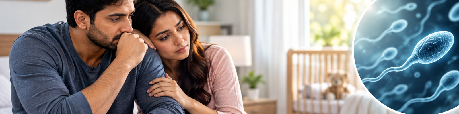 Couple discussing male fertility and sperm health with a specialist