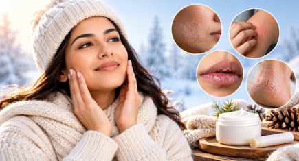 Winter skin problems including dry skin and chapped lips