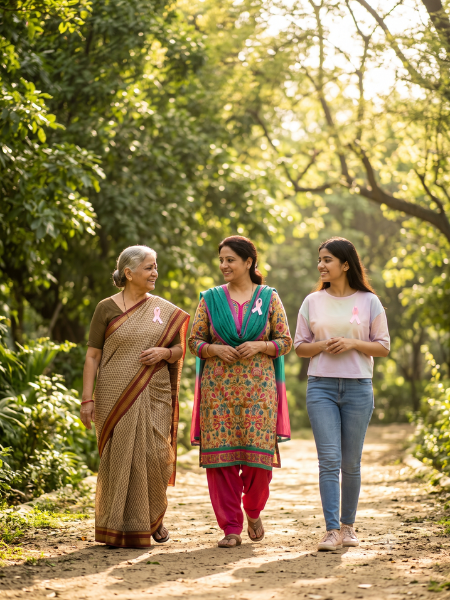 Woman discussing breast cancer prevention with doctor