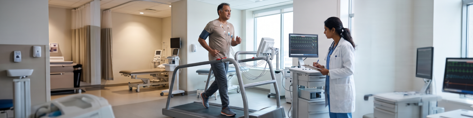 Treadmill Stress Test Preparation and Heart Monitoring
