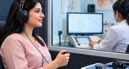 Audiometry test for hearing evaluation