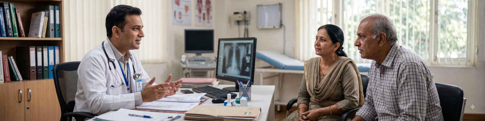 Oncologist discussing personalised cancer treatment with a patient