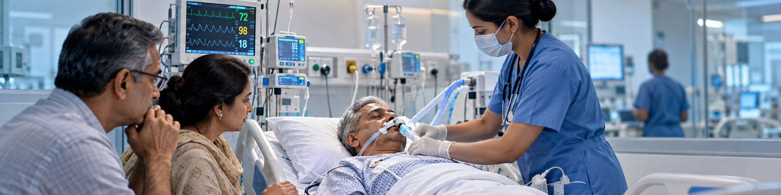 ICU treatment with continuous monitoring and critical care in Gurugram