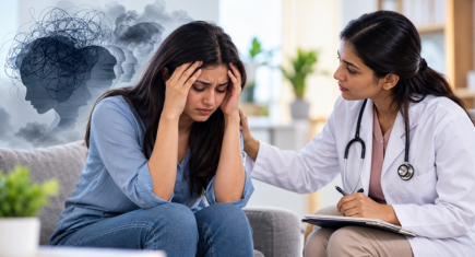Anxiety symptoms in a woman consulting a psychiatrist