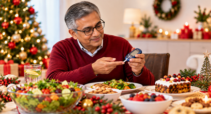 Diabetes and festive sweets with healthy holiday food choices